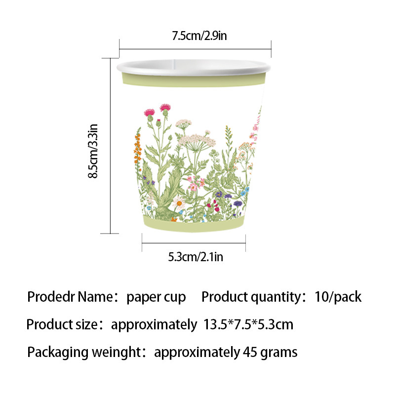 アマゾン春の花ティーパーティーパーティー用品野生の花の雰囲気使い捨て増粘漏れ防止食器卸売|undefined