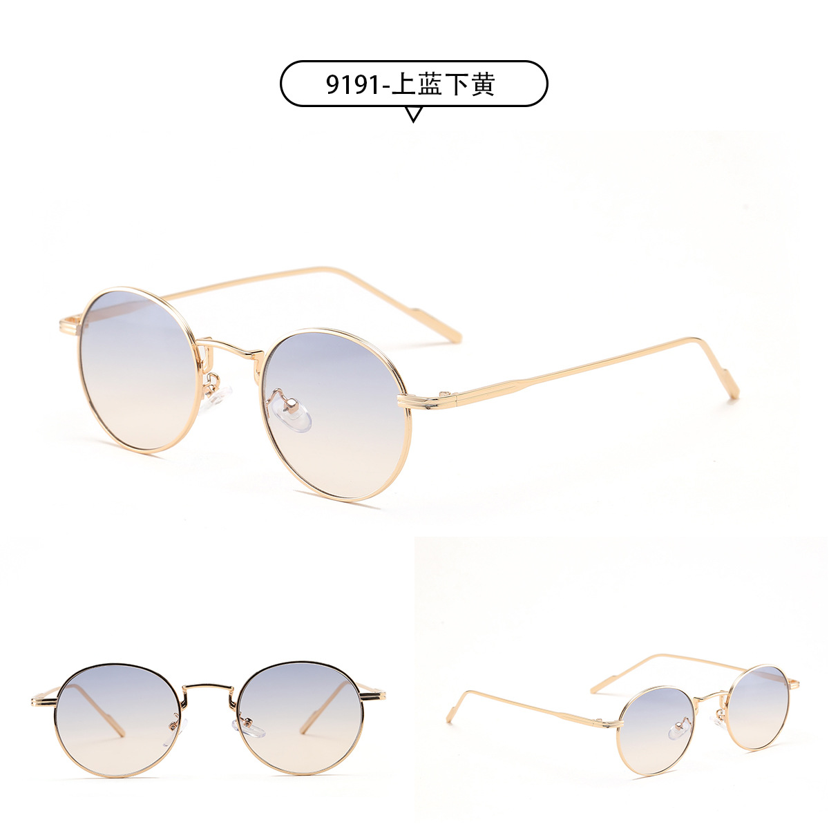 Round Small Frame Retro Autumn Metal Frame Sunglasses display picture 10