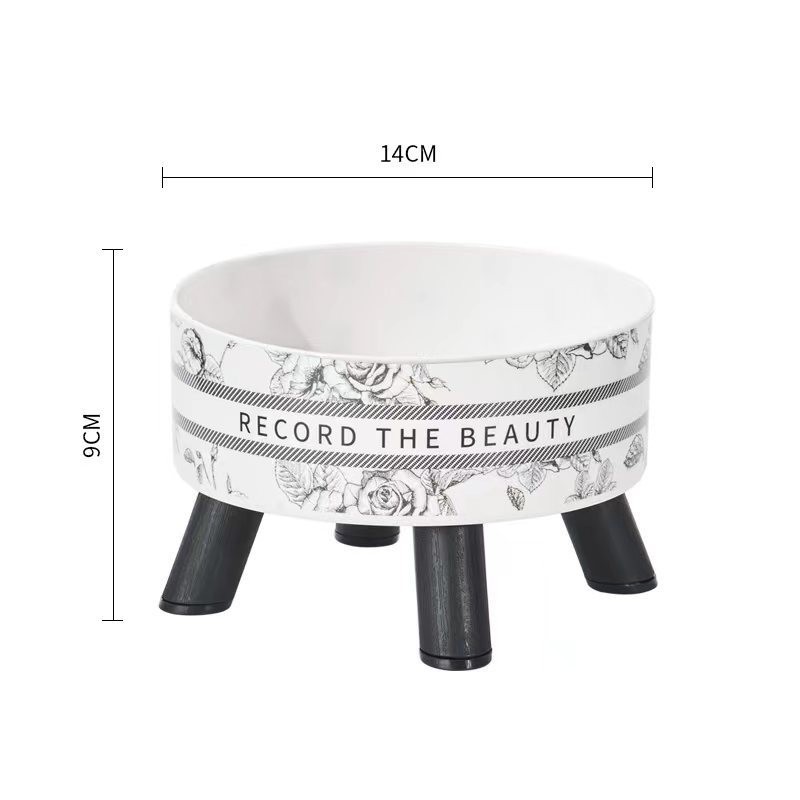 Tazón para mascotas Tazón para gatos anti-volcado Tazón para perros de acero inoxidable para mascotas Cuello para gatos Tazón para pies altos Juego de comida para perros Nuevo estilo transfronterizo