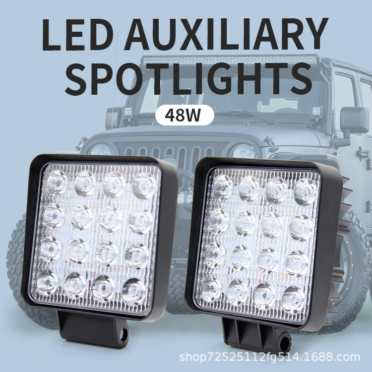 Waterproof Car Led Driving Light 48W Square Light 4inch Off-Road Light Truck Spotlight Car Agricultural Light Work Light Super Bright Waterproof Car Led Driving Light 48W Square Light 4inch Off-Road Light Truck Spotlight Car Agricultural Light Work Light Super Bright