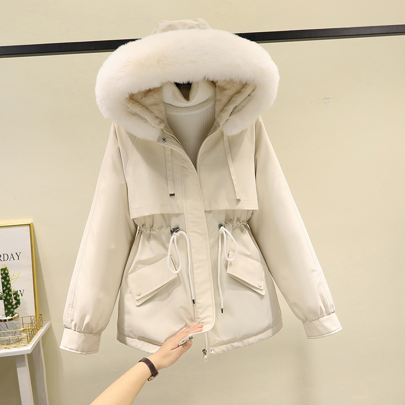 Paquete de mujer más abrigo de terciopelo grueso 2023 nuevo invierno coreano chaqueta de algodón de pluma de algodón image 1
