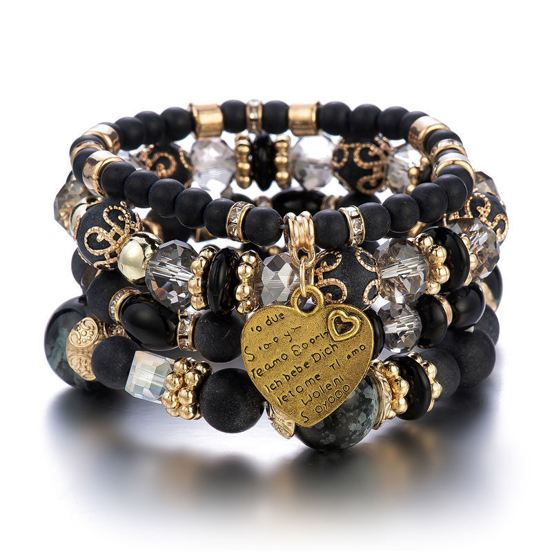 Heart Shape Pattern Women's Gender Bohemian Heart Shape Alloy Wholesale Bracelets