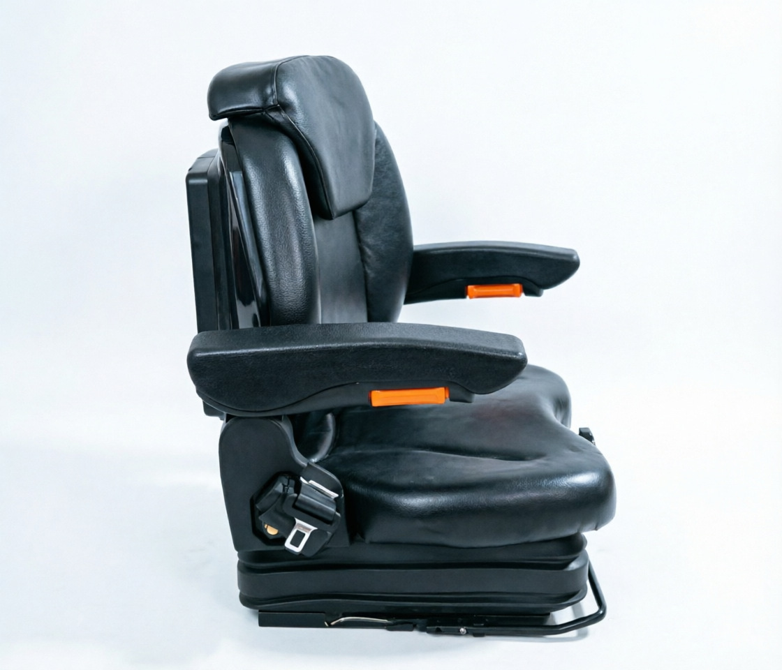 Engineering vehicle mechanical shock-absorbing forklift seat, agricultural machinery seat with sliding rail, high-end universal loading vehicle seat