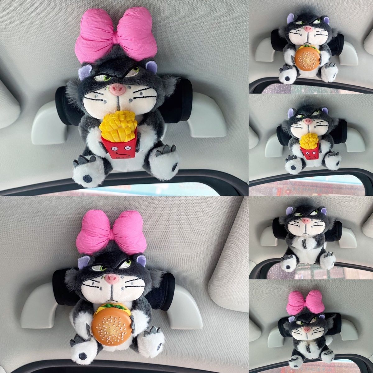 Caricatura encantadora Lucifer mango de coche cubierta de protección universal para niñas artículos de decoración interior guantes de techo