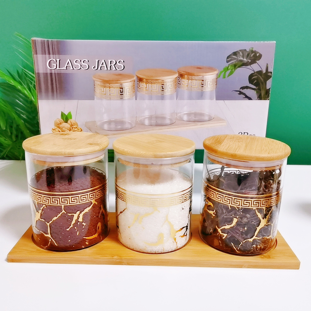 Fábrica directa transfronteriza dedicada para el Comercio exterior Exportación de vidrio cilíndrico sazonador tarro de almacenamiento