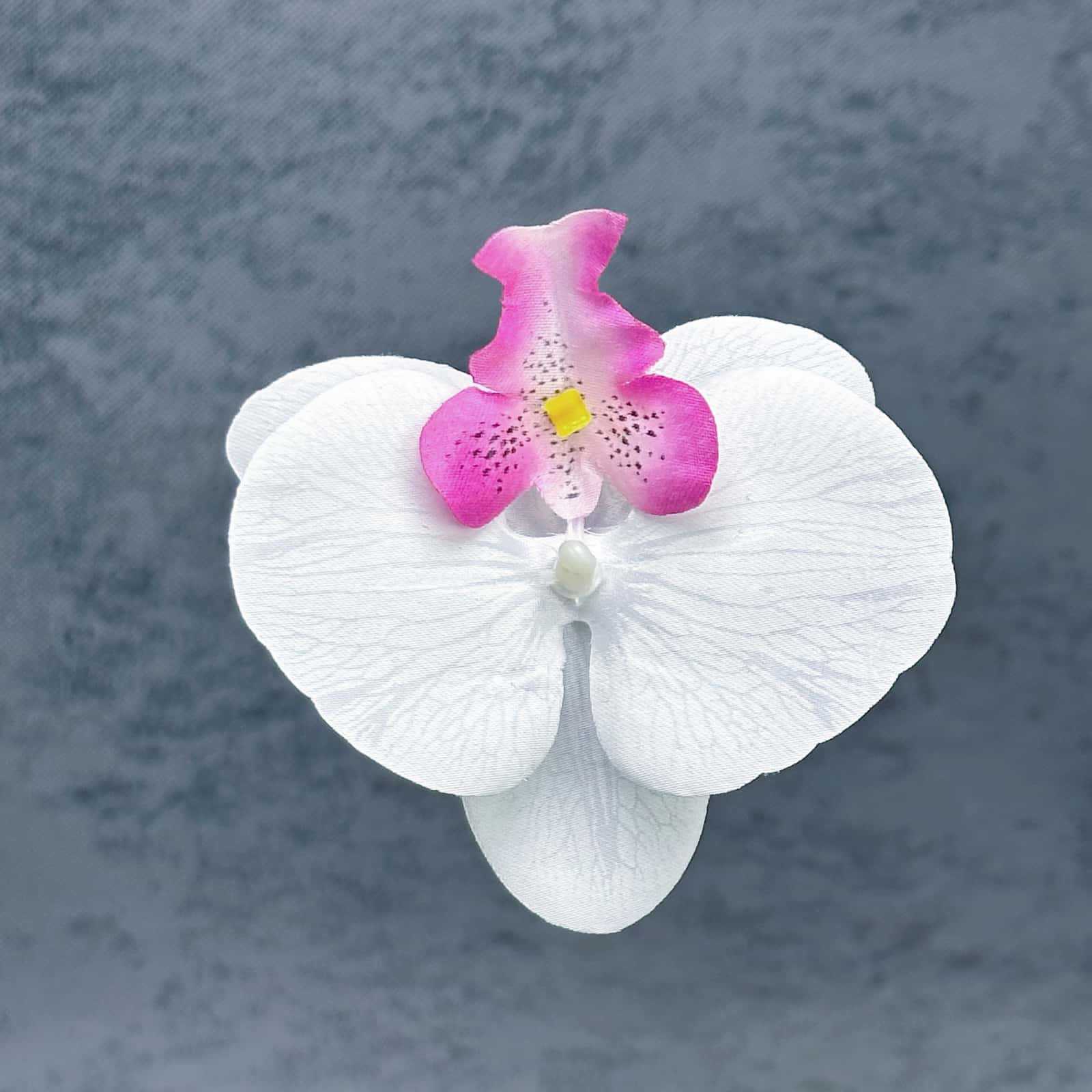 Cabeza de Flor de Orquídea Mariposa Artificial, Flor de Lirio Falsa, Decoración de Boda, Flor de Muñeca Hecha a Mano, Material para Horquillas, Adornos al por Mayor