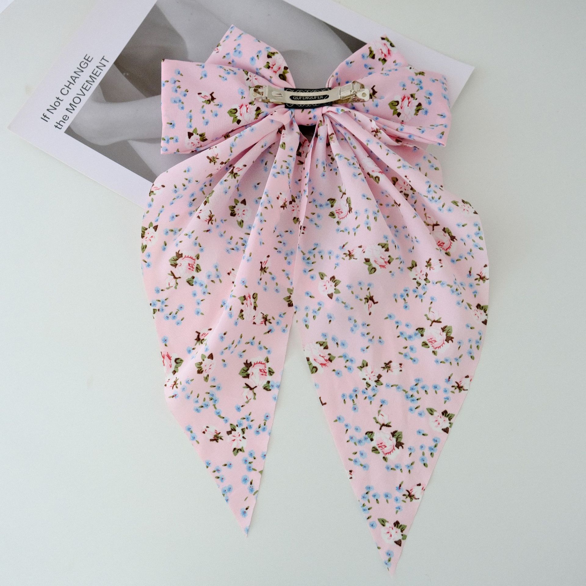 Women's Sweet Pastoral Bow Knot Cloth Floral Hair Claws display picture 11