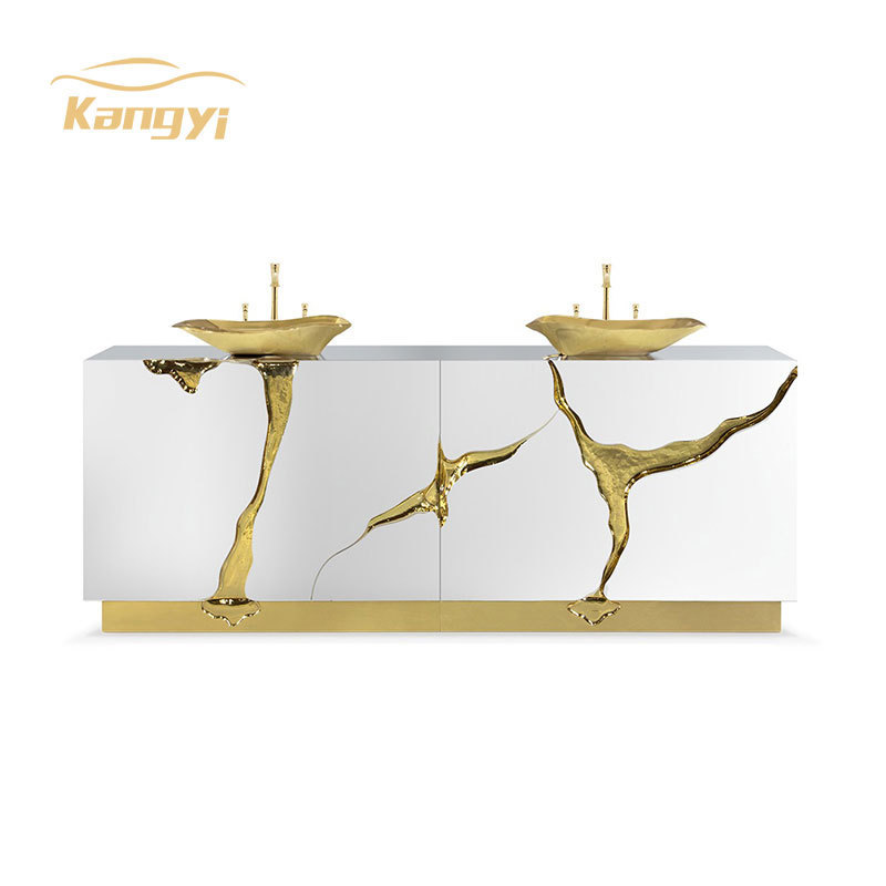 Nordic-style shallow dish-shaped designer wash basin high-end club hotel wash table bathroom cabinet combination wash basin