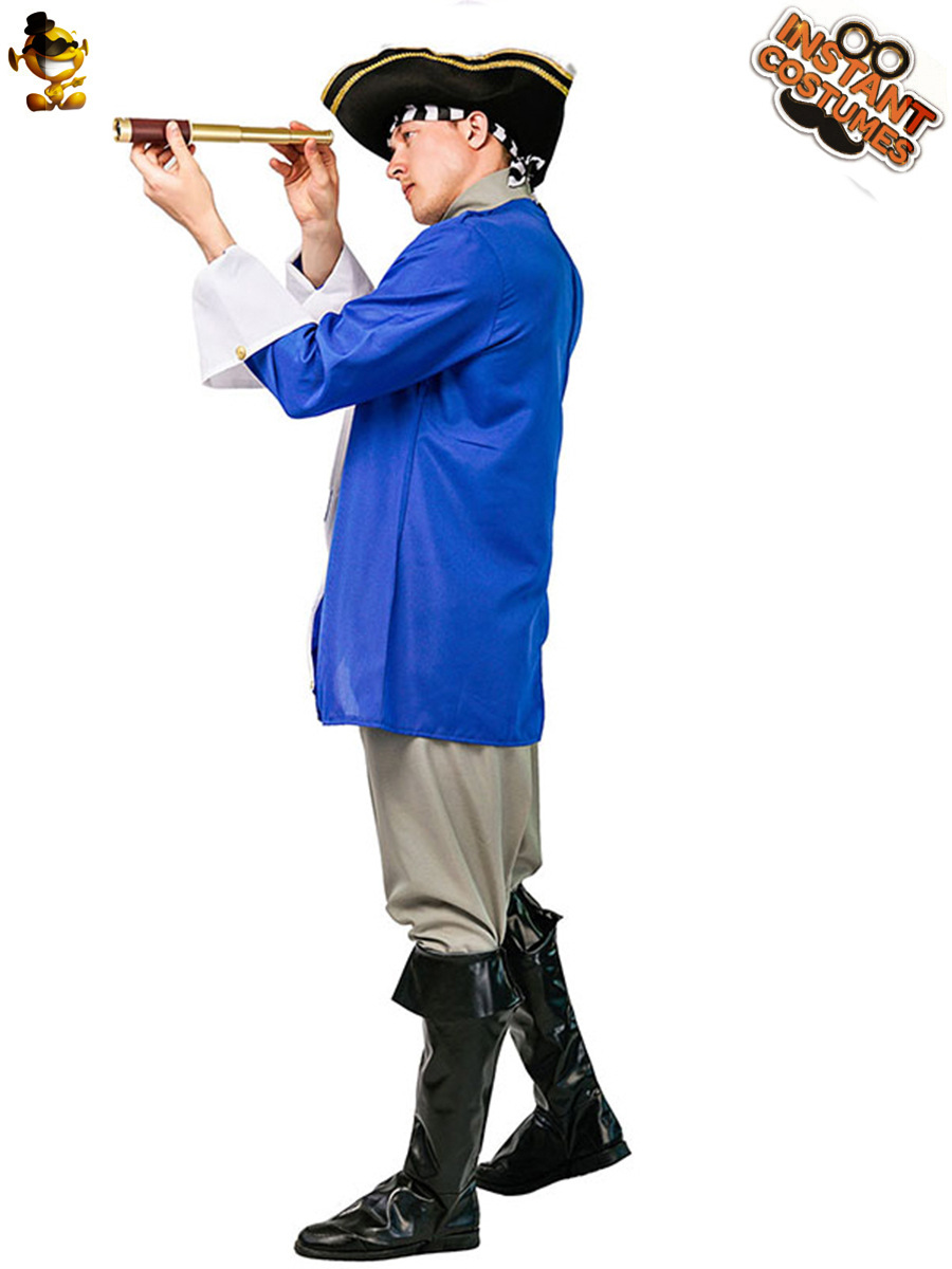 Halloween adulto grande de los hombres medieval colonial capitán partido traje Cosplay etapa rendimiento