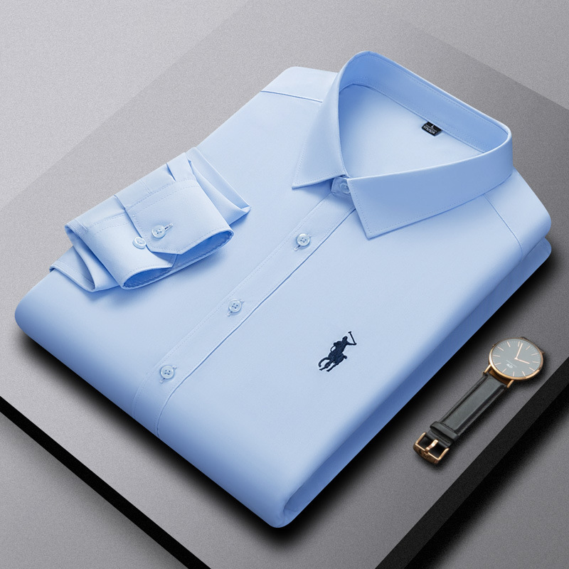 Spring and Autumn Long Sleeve Paul Men's Shirt Business Casual Lauren Top Men's Urban Luff Lapel Embroidered Pony Logo Spring and Autumn Long Sleeve Paul Men's Shirt Business Casual Lauren Top Men's Urban Luff Lapel Embroidered Pony Logo