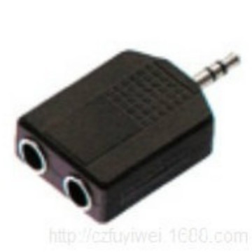 3.5mm立体声公转两双二2X6.35mm立体声母3.5公转6.35母音频转接头