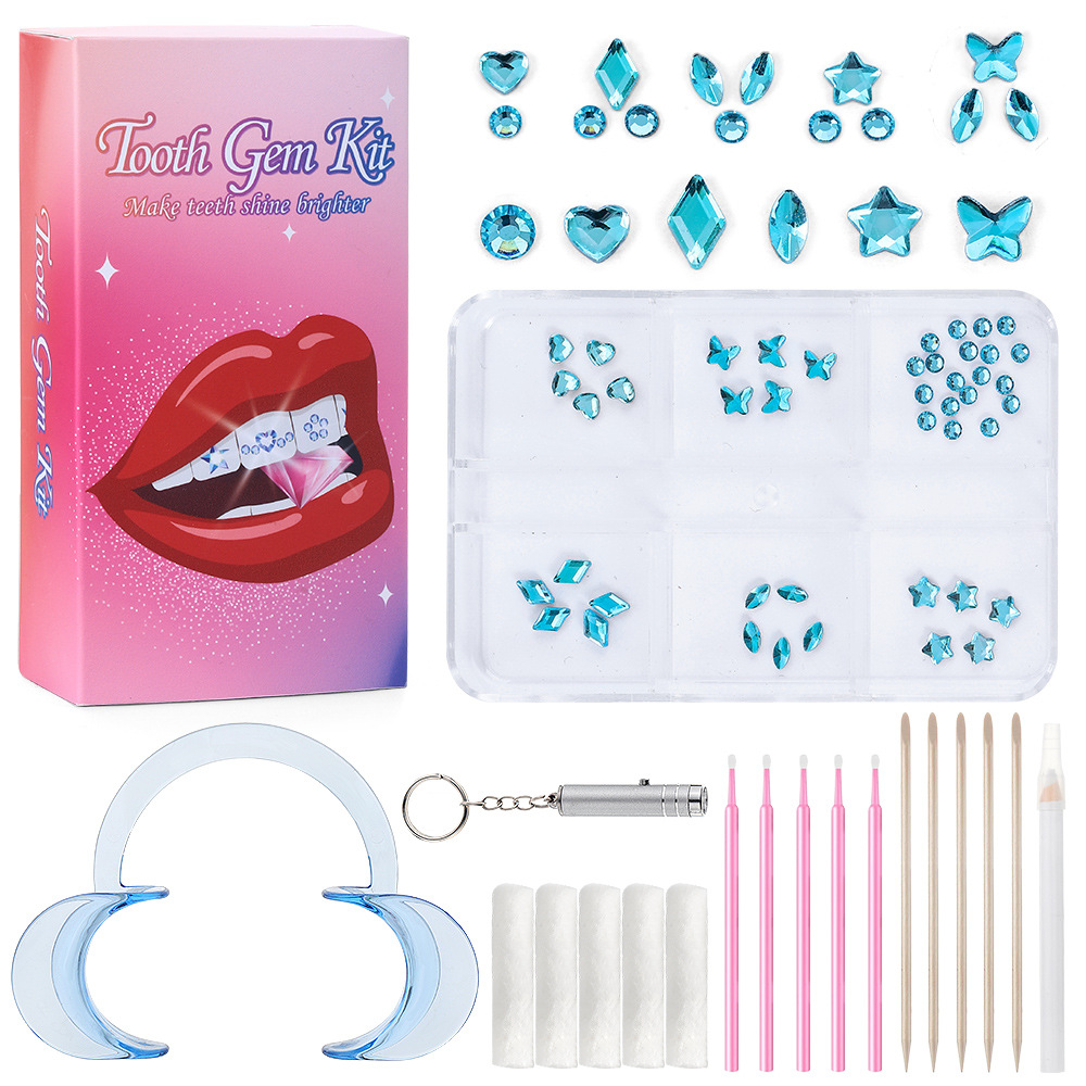 레이크 블루 6 그리드 치과 드릴 세트 [컬러 박스 업그레이드는 접착제를 포함하지 않습니다]]