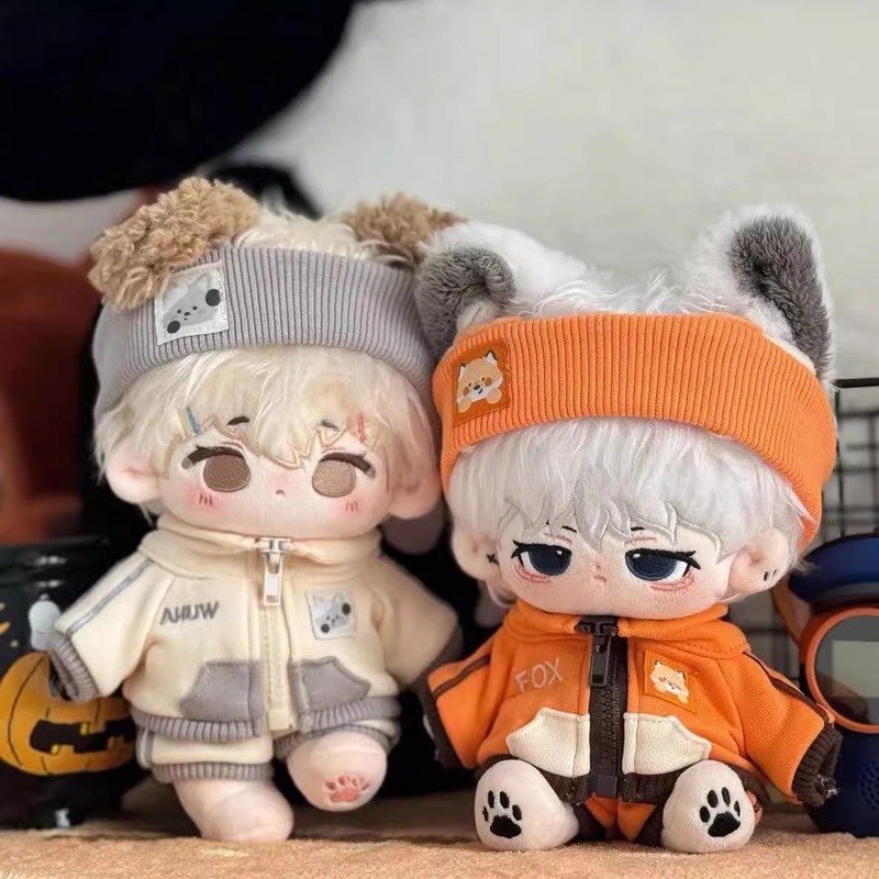 20cm Cotton Doll 20cm Doll Dress suit Cute Attribute-free Doll Little Fox and Little Wolf Dress