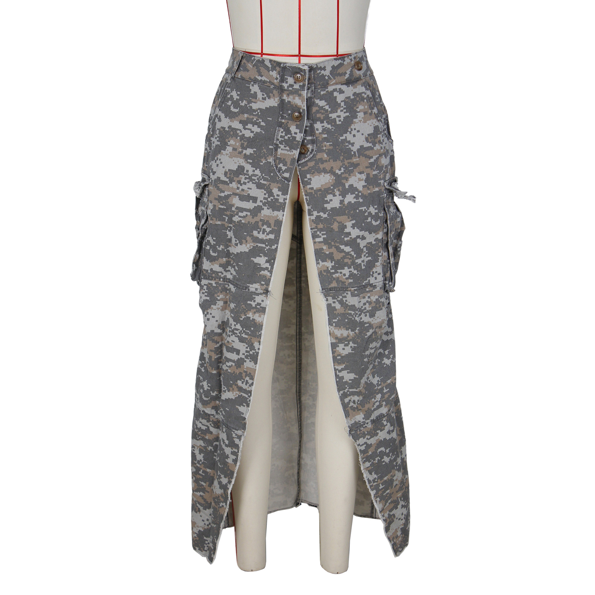 Sommer Frühling Lässig Strassenmode Tarnung Elasthan Polyester Maxi Langes Kleid Röcke display picture 9