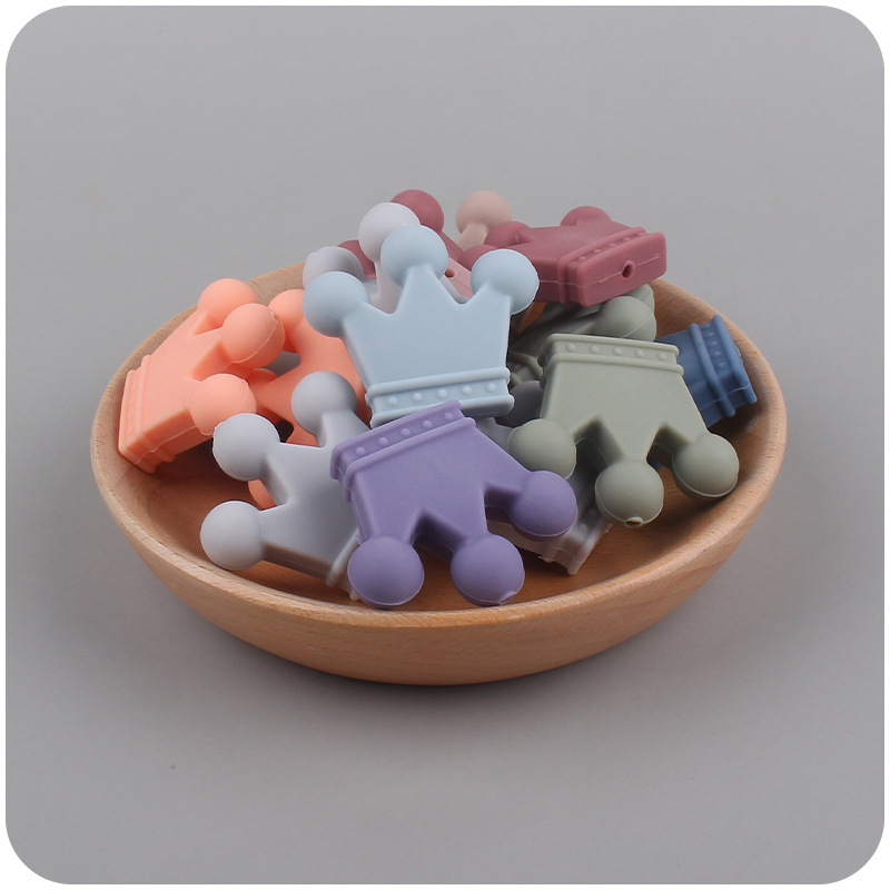 Bebé suministros DIY calmante corona de silicona suelta cuentas bebé pulsera mordedor pezón cadena anti-gota cadena accesorios de cadena