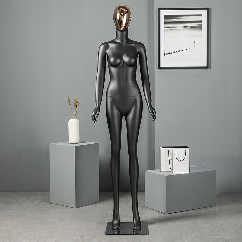 Maniquí Femenino de Cuerpo Completo de Fibra de Vidrio con Cabeza Galvanizada para Escaparate de Tienda de Ropa image 3