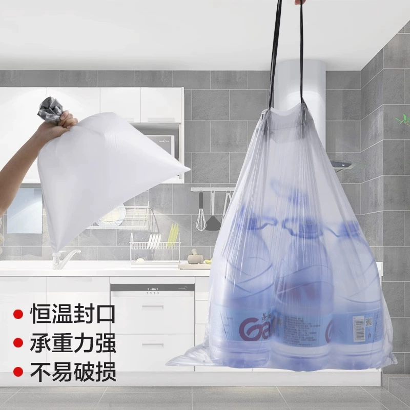 Handheld big disposable automatic garbage bag for home use, drawstring, increased thickness