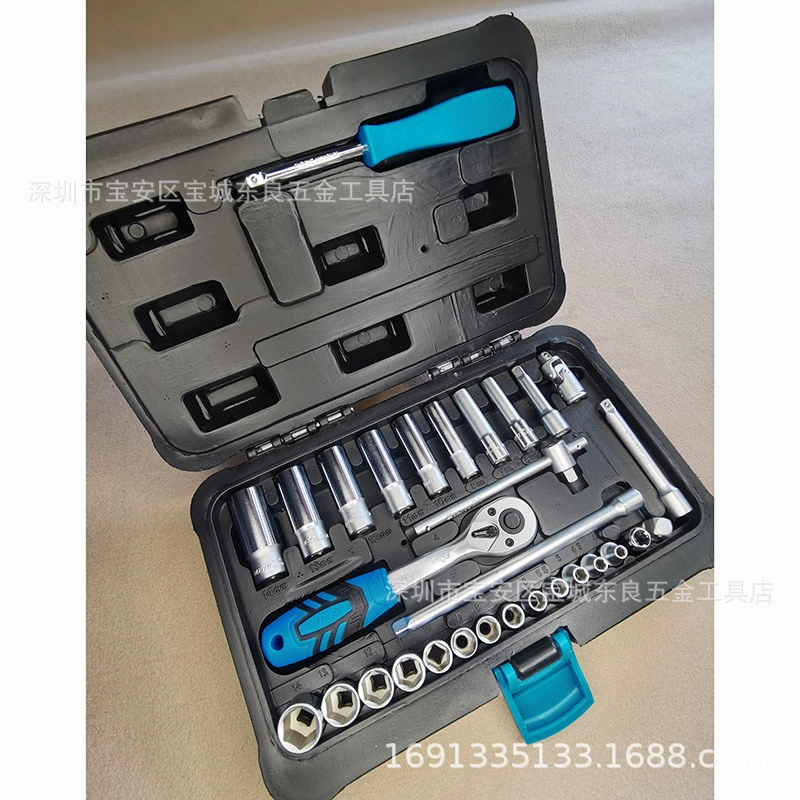Complex tools set for repair, wrench, gloves, 30 pieces, scale 1:4