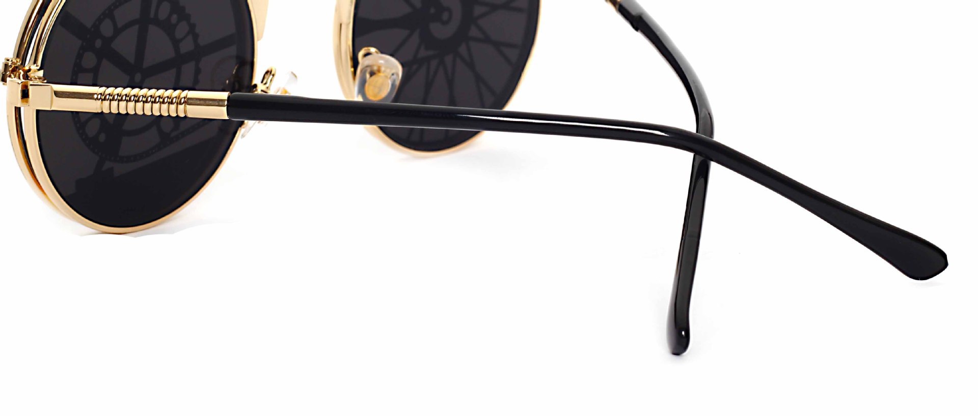 Punk Style Punk Geometric Color Block Ac UV400 Protection Round Frame Full Frame Men's Sunglasses