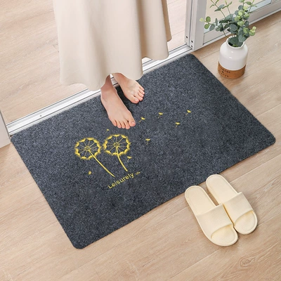 Avtomobil döşəmə paspasları Bathroom Foot Mat, Can Be - embroidery-gray-dandelion-yellow-40cm60cm