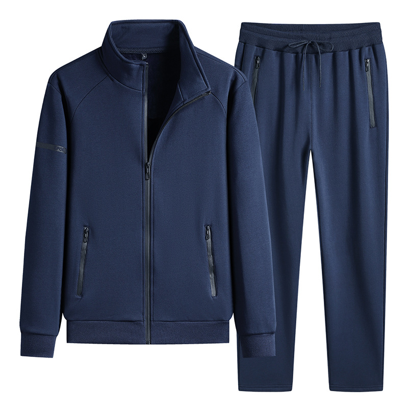 Algodón transfronterizo ocio calentamiento conjunto hombre de mediana edad otoño y invierno acolchado sudadera con capuzas grandes