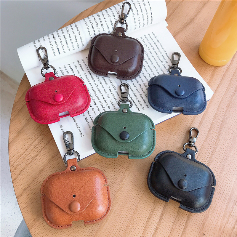 Business Leather Airpods3 Pro Protective Cover Suitable for Apple Bluetooth Headset Charging Box New Anti-Fall Outer