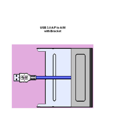 USB 3.0 A/F to A/M with Bracket