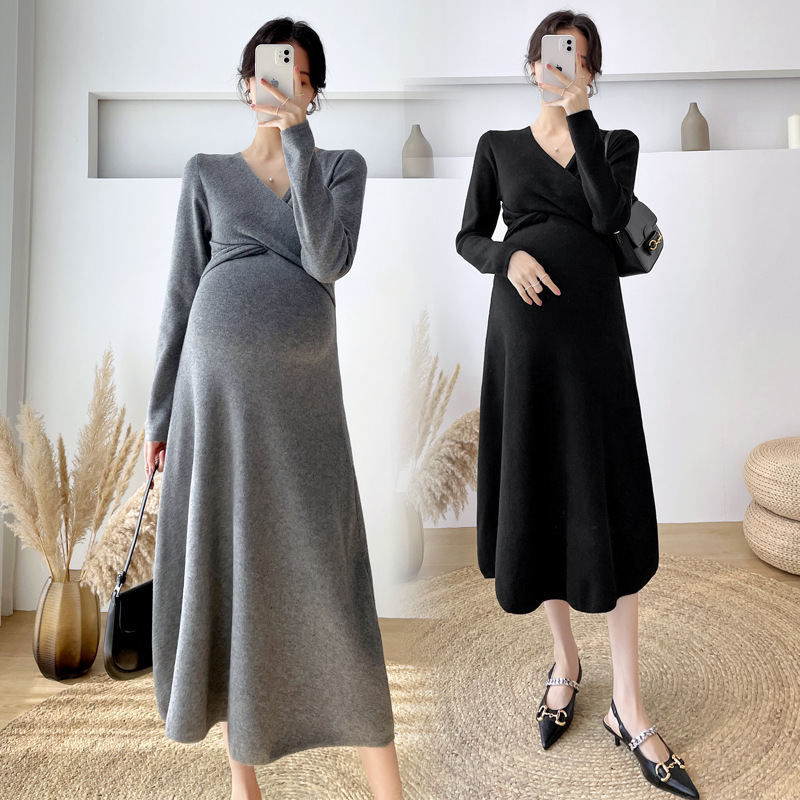 High-Quality Maternity Dress, Autumn and Winter New Fashion Style, Stylish and Elegant Design for Hot Moms, Slimming Mid-Length Dress High-Quality Maternity Dress, Autumn and Winter New Fashion Style, Stylish and Elegant Design for Hot Moms, Slimming Mid-Length Dress