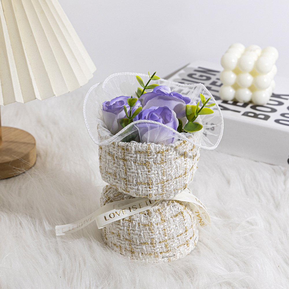 520 Día de San Valentín mini estilo francés fragancia rosa ramos de jabón regalo de cumpleaños regalo de mano