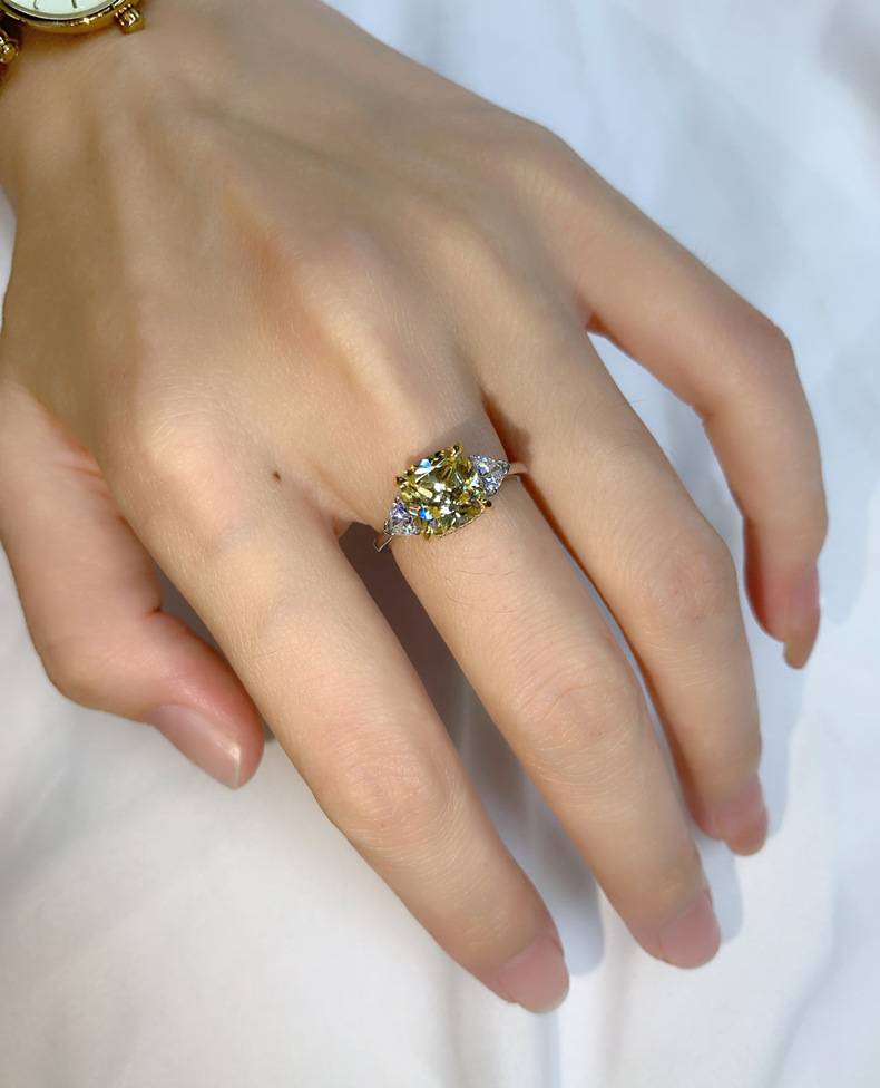 Fashion Geometric Sterling Silver Inlay Zircon Rings 1 Piece