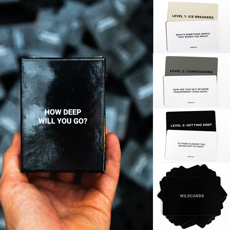 HOW DEEP WILL YOU GO? CHALLENGE CARD GAME FUN EMOTION GAME CARDS