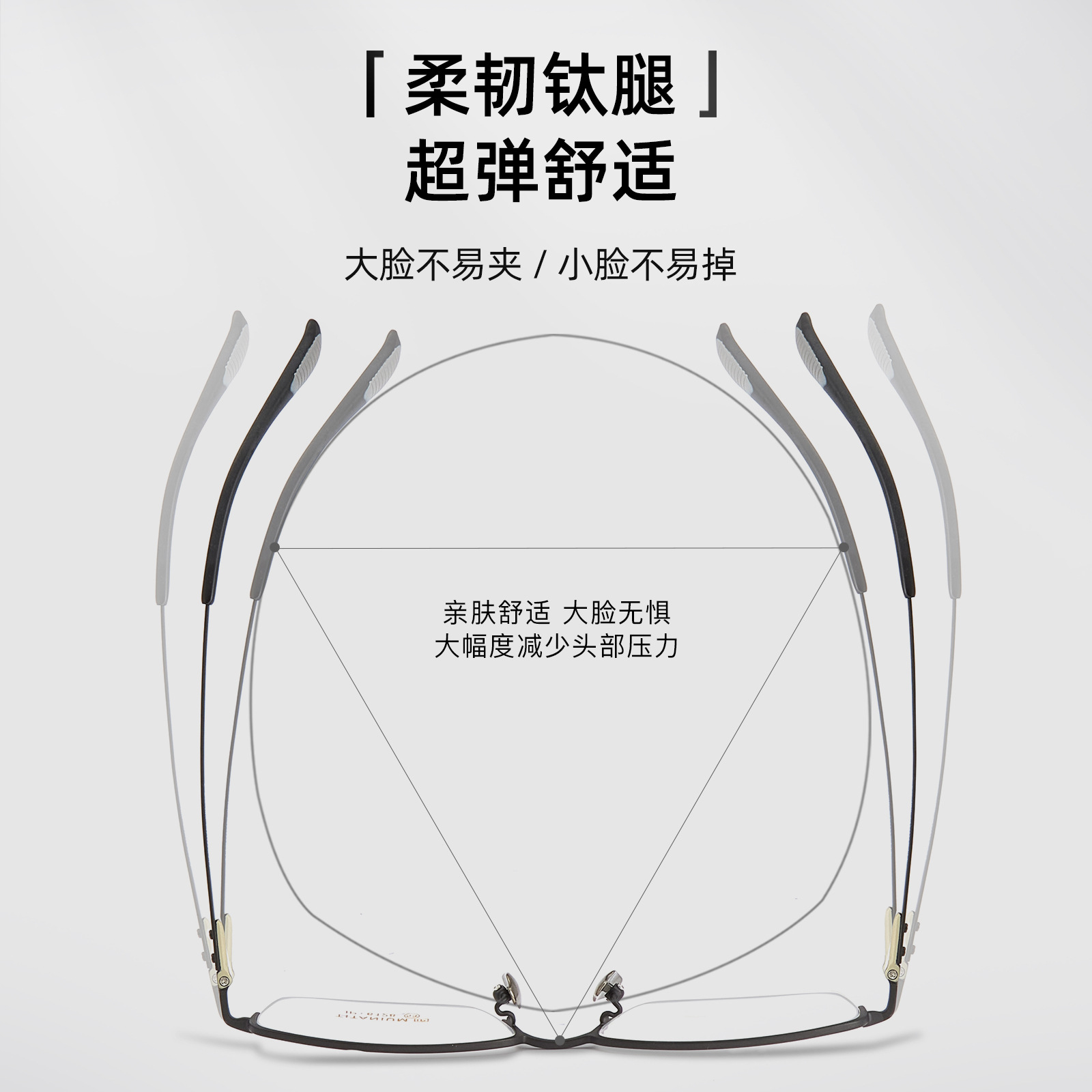 Hombres de negocios de alta calidad medio marco gafas de titanio puro Marco de vacío IP de dos colores chapado puede ser equipado con la miopía Danyang venta al por mayor