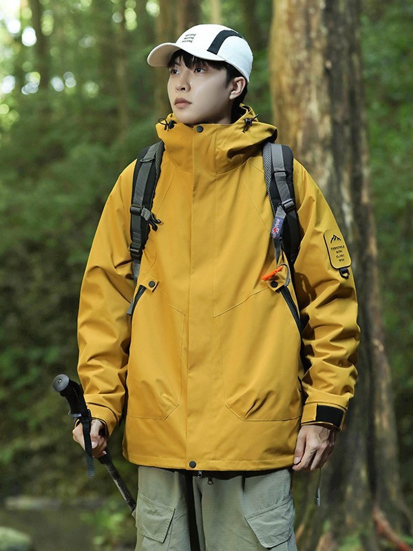 山系户外冲锋衣男防风防泼水两件套加绒加厚登山服女夹克连帽外套|undefined