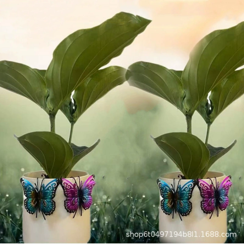 Трансграничные Горячие Распродажа Красочная имитация бабочки цилиндр висит цветочный горшок подвеска садовая стена забор забор декоративные металлические поделки