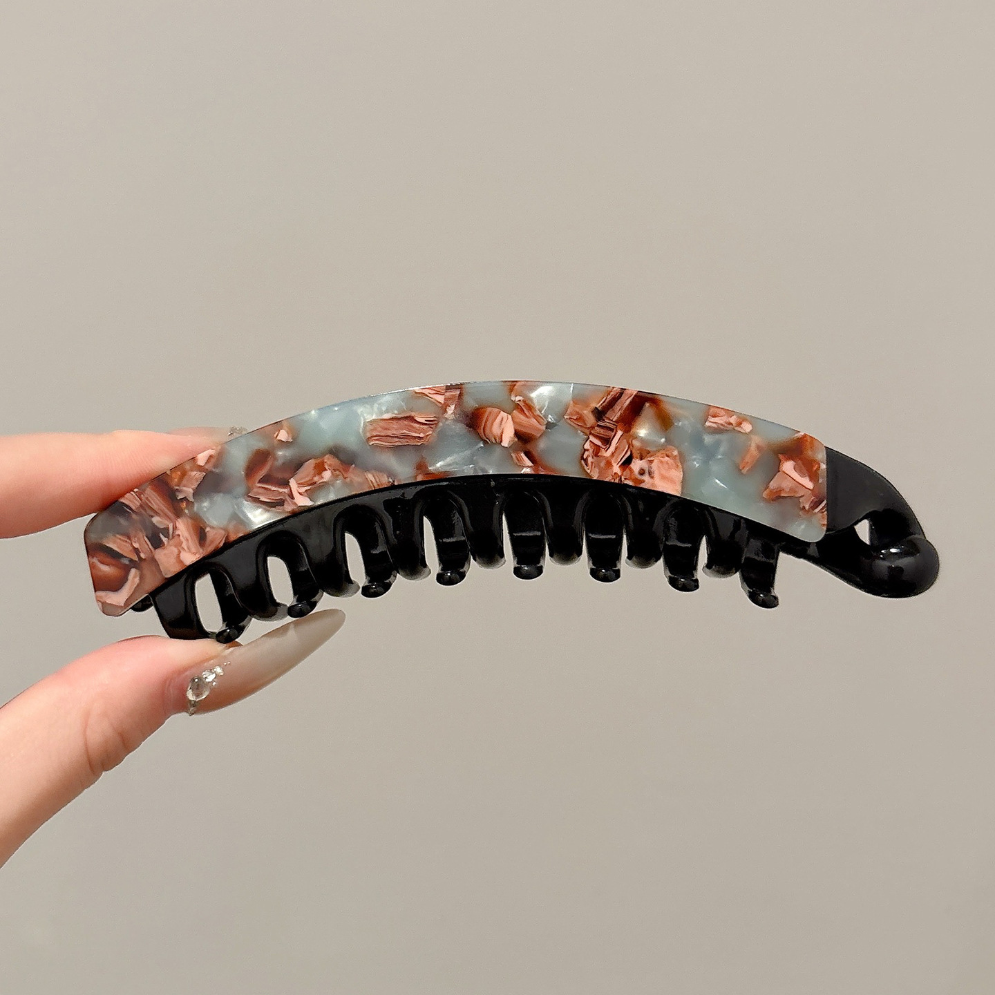 3#Acetate large banana clip [blue coffee] about 13cm