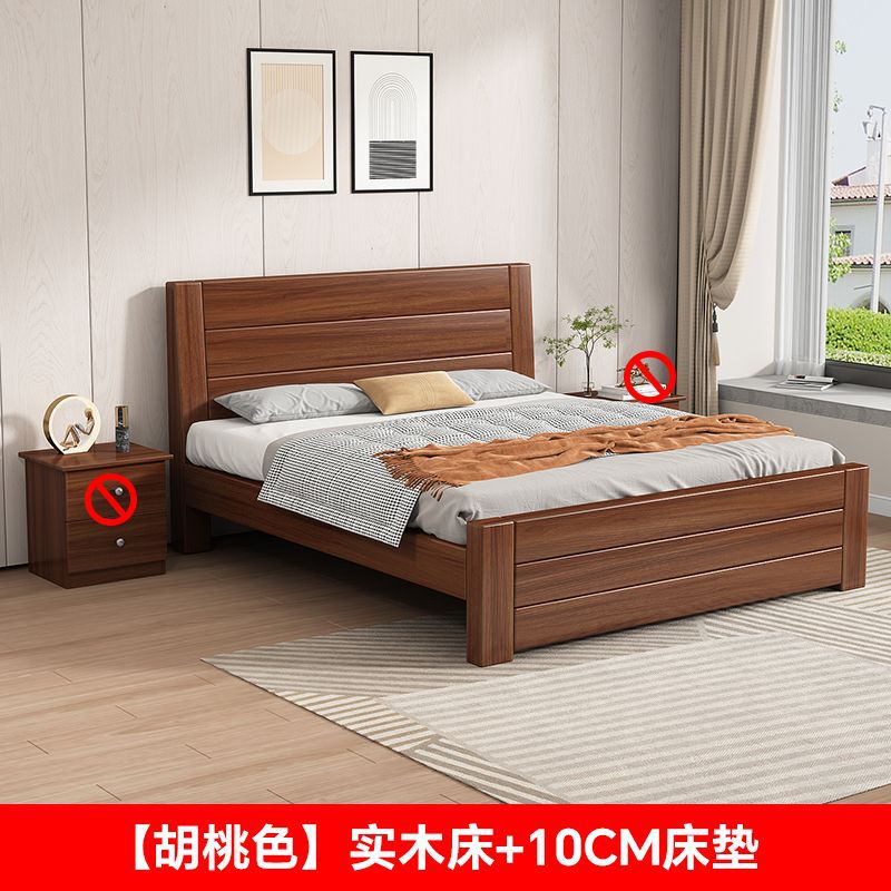 無垢材ベッド モダン シンプル 1.5m ホーム ダブルベッド 1.8m マスターベッドルーム 経済的な賃貸住宅 1m シングルベッド