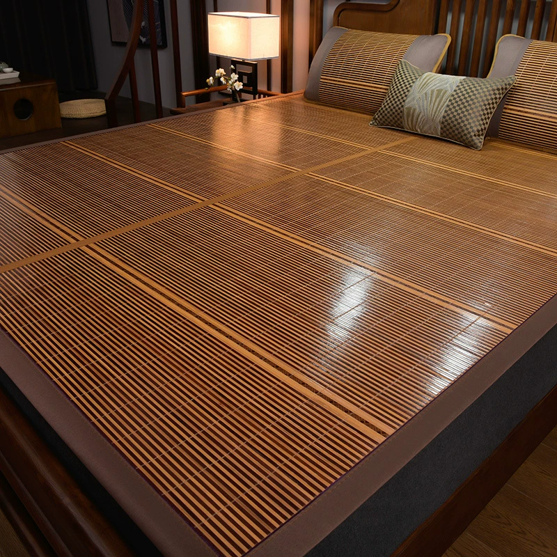 Летний двусторонний бамбуковый коврик из бамбука Аньцзи, охлаждающий коврик для студентов с карбонизированными краями, складной коврик для домашнего использования, подходит для двухъярусных кроватей.