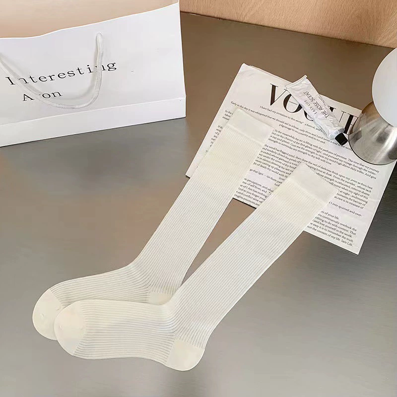 Breathable socks with bow, brand high boots