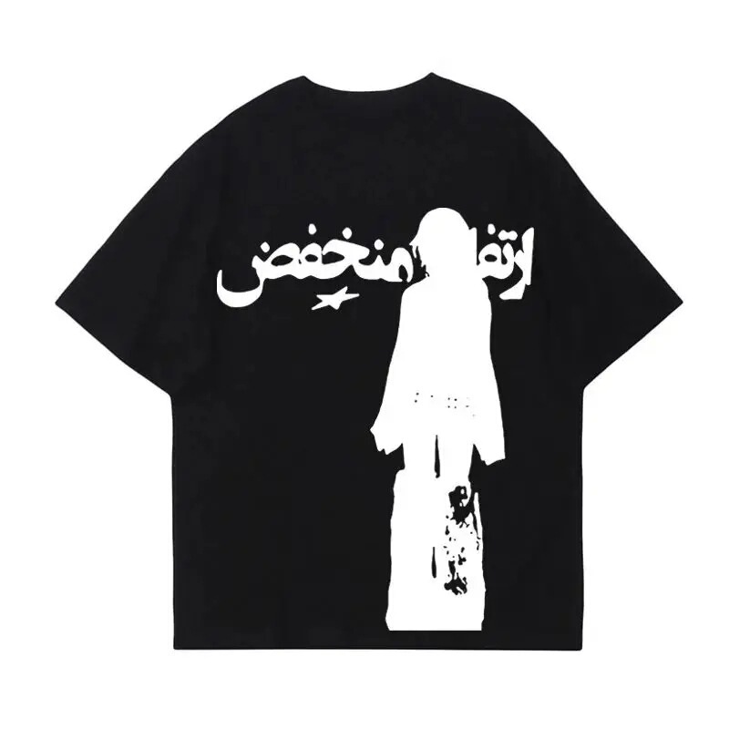 Cross-Border Popular Retro Men's [Y2K Mood Shirt] Harajuku Gothic t Rock Print Women's Loose Soft t European
