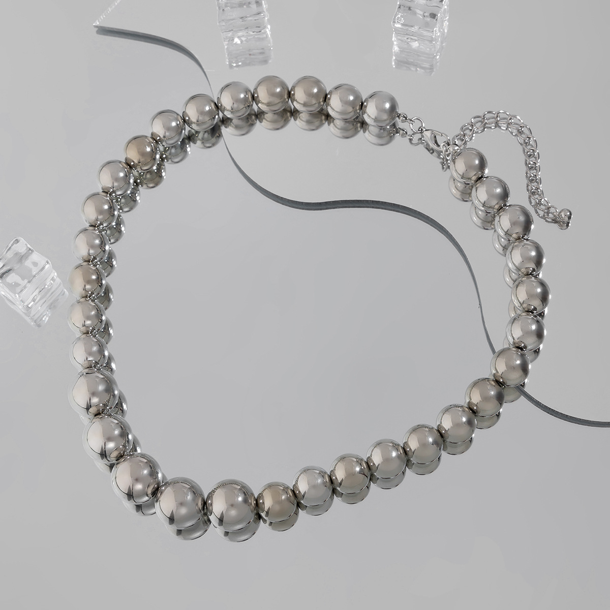 60g Weight Necklace Classification CCB Chain Material ball chain Chain Type 1 Piece Quantity Casual, Holiday, Daily Occasion CCB Material Geometric, Solid Color Pattern Men's Gender Plating Design Vintage Style, Classic Style Style Ornament Men's Exaggerated CCB Round Beads Necklace Necklace Niche Personality Hip Hop Necklace Men 8