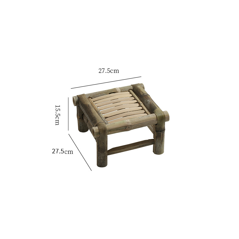 Fábrica directa silla de bambú silla de respaldo hecha a mano vieja silla de bambú tejido de caña silla casera pequeño taburete de bambú adulto bambú image 6
