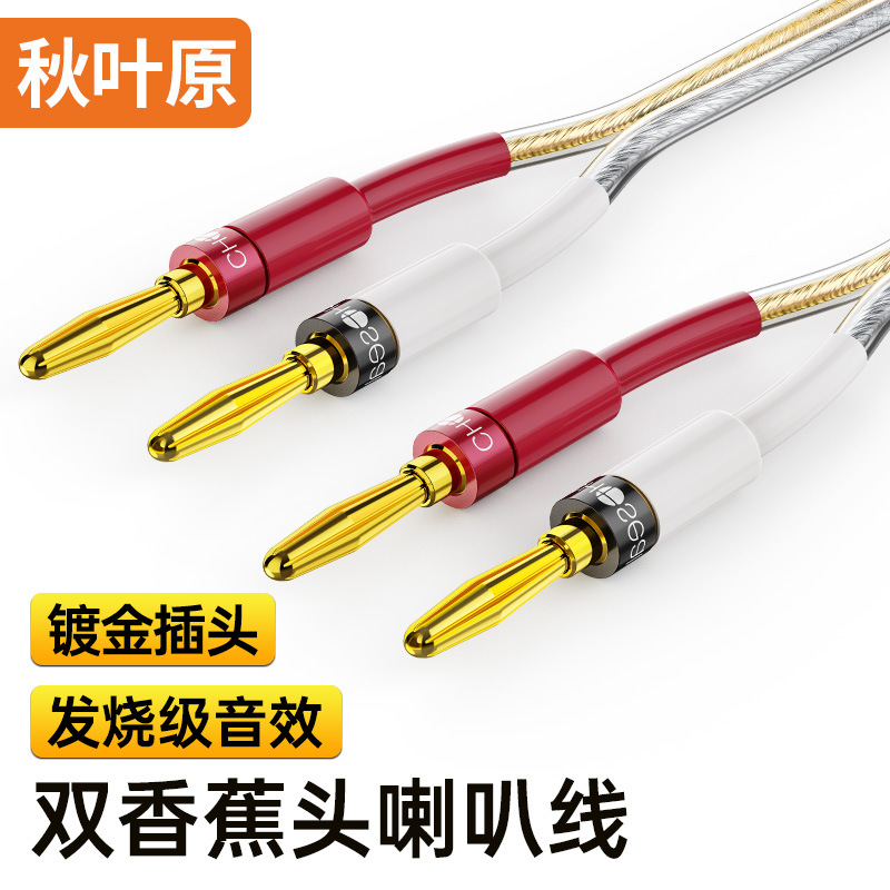 High Quality Speaker Cable Hifi Fever Cable Banana to Banana Plug Double Wire Speaker Cable Audio Cable