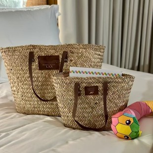 Hotel Gift Woven Handheld Straw Woven Bag Vegetable Basket Holiday Beach Bag Women's Retro Shoulder Bag