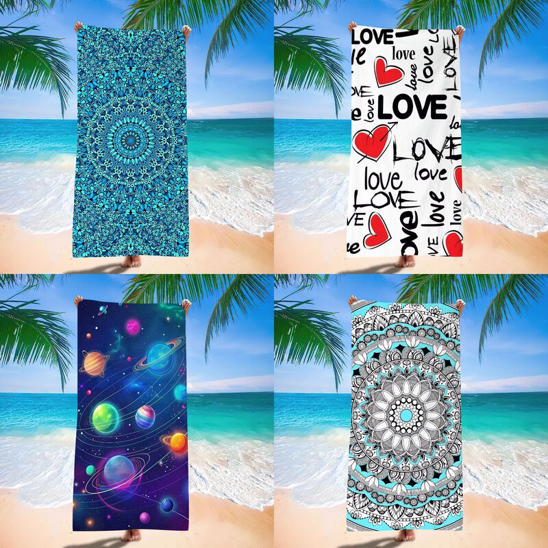 2026 New Mandala Beach Towel Cross-Border Hot-Selling Beach Towel Jit Dropshipping Ultra-Fine Fiber Quick-Drying Towel