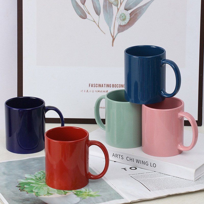 Manufacturers Wholesale Colorful Ceramic Mug Colorful Glaze Cup Printed LOGO Processing Creative Pattern Gift Milk Coffee Cup