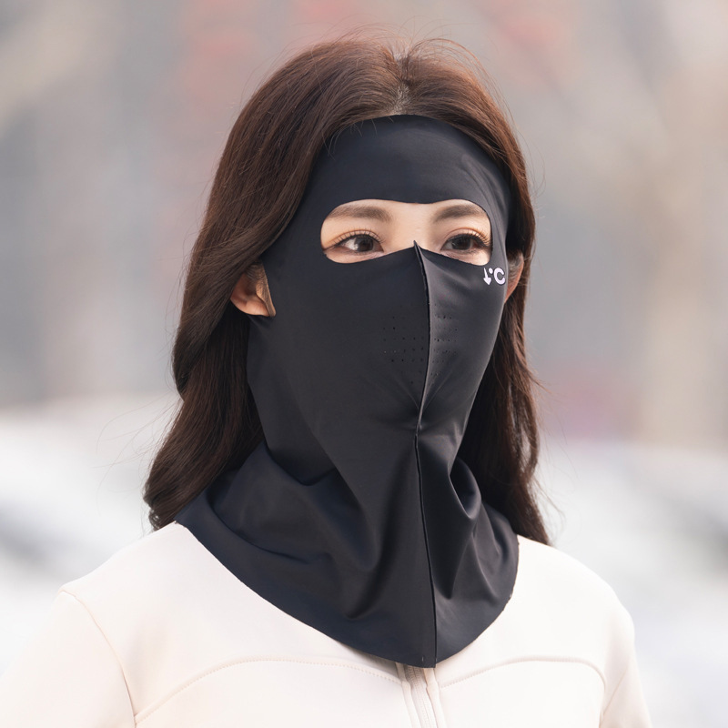 Máscara de protección solar para mujer, cara completa, cara, cara, cara, cara, protección UV, protección para el cuello, máscara para montar sin costuras