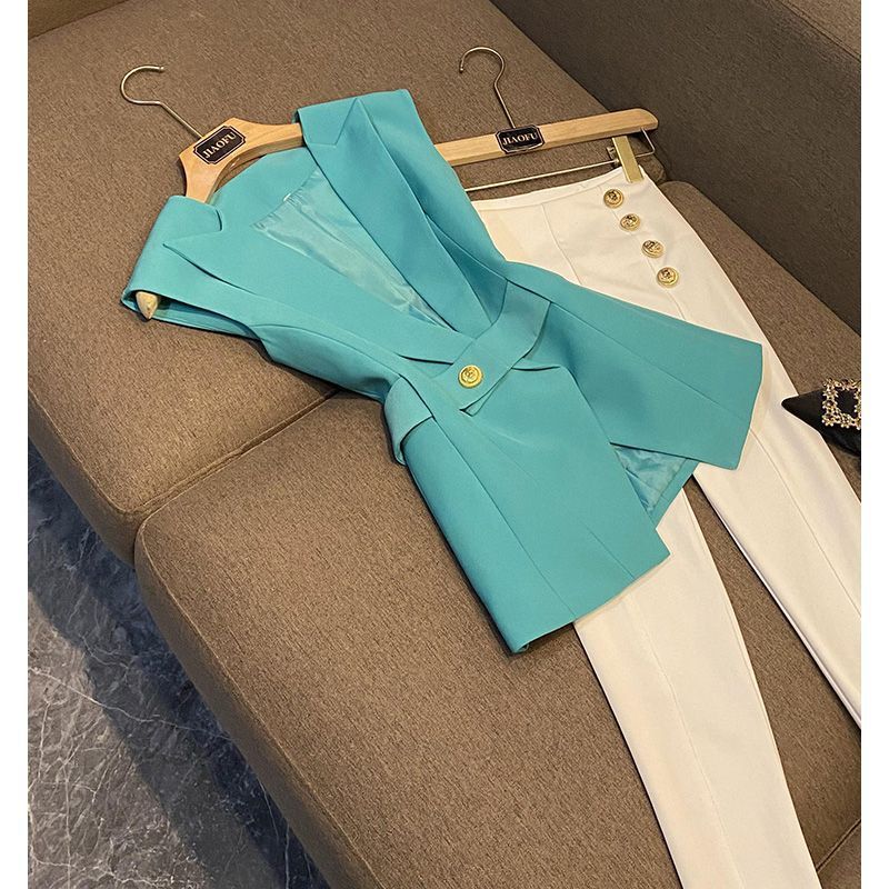 Women's Clothing spring hot style fashion new design belt sleeveless slim fit suit vest vest for women_ecoleips.com