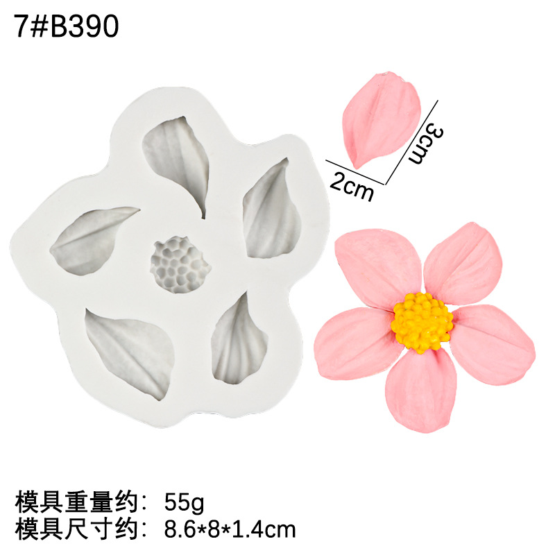 Crema hoja raspador textura fondant chocolate flor horneado epoxi pastel decoración molde de silicona