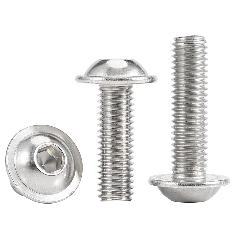 304 스테인리스 스틸 둥근 머리 와셔 육각 나사 반원 머리 와셔 나사 M2M3M4M5M6M8*3X40