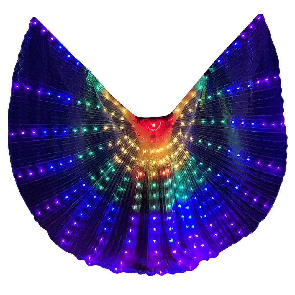 Alas luminosas LED para danza del vientre, alas de mariposa doradas, capa, accesorio para espectáculos de Halloween/Navidad, disfraz para fiestas